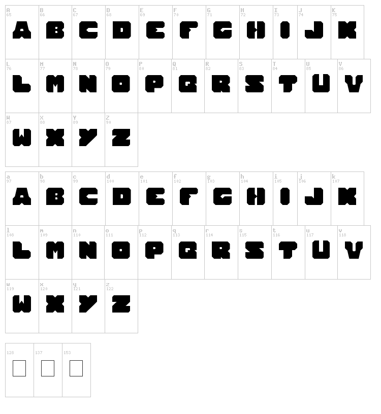 Total Hammer font map